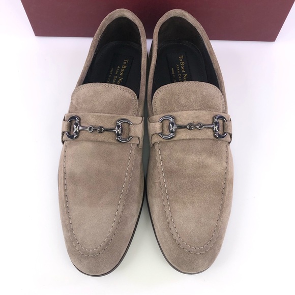 TO BOOT NEW YORK Mens Marmota Beige Corvo Round Toe Slip On Leather Loafers 8.5M - Picture 8 of 8